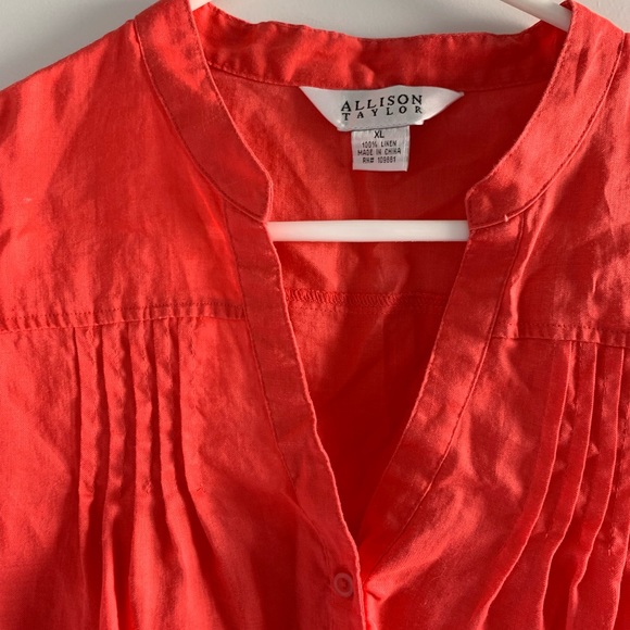 Coral linen top - Picture 2 of 3